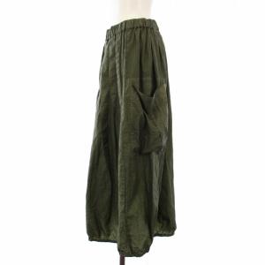 pas de calais スカート ロング フレア 製品染め加工 ナイロン 36 カーキ TD-2402 /TK