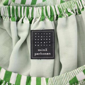 mina perhonen line treeシルクコットンプリントバルーンスカート フレア ギャザー イージー ミモレ ロング ウエストゴム