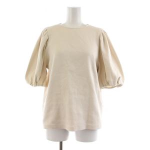 タグ付き 24SS ブリスタジャージー タックパフスリーブブラウス 半袖 36 アイボリー 11014201136