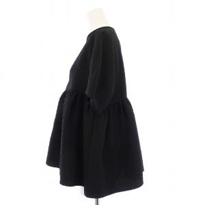 BALLSEY 23SS セットアップ ペイズリーマトラッセ ペプラムブラウス 半袖 ギャザーロングスカート 36 ブラック