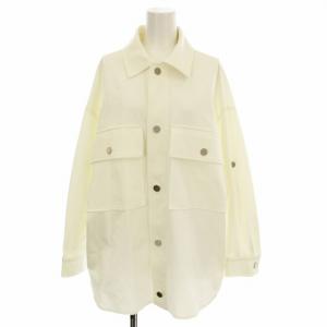 22SS ジャージシャツブラウス 0322142158 ビッグシルエット シャツ 長袖 36 白 ホワイト