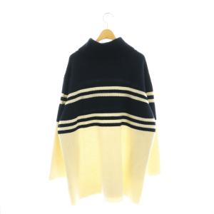 Ron Herman DEMYLEE ニット セーター 長袖 タートルネックM 白 ホワイト 紺 ネイビー /SS OS