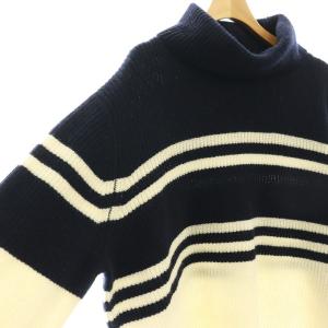 Ron Herman DEMYLEE ニット セーター 長袖 タートルネックM 白 ホワイト 紺 ネイビー /SS OS