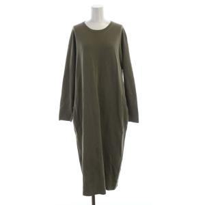 タグ付き オーガニックコットン ワンピース マキシ ロング 長袖 46 大きいサイズ カーキ OPWWIM0308