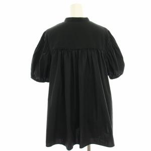 UNITED ARROWS EMBOSピンタックショートスリーブブラウス シャツ 半袖 黒 ブラック 15161621539 /HN