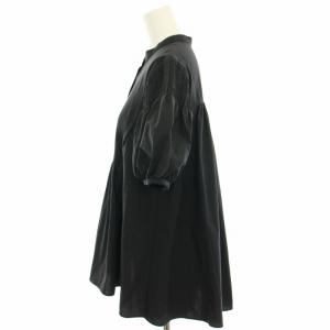 UNITED ARROWS EMBOSピンタックショートスリーブブラウス シャツ 半袖 黒 ブラック 15161621539 /HN