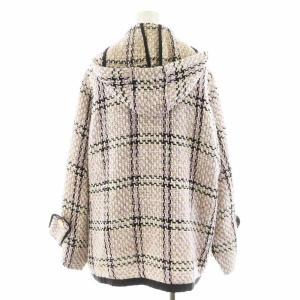 Grace Class 23AW ツイードフーディーコート 36 パープル ホワイト 0223369103