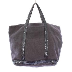 Vanessa bruno トートバッグ ハンドバッグ キャンバス スパンコール 切替 グレー /BB