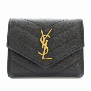 21AW YSL アラウンド 二つ折り財布 レザー ヴィンテージ加工