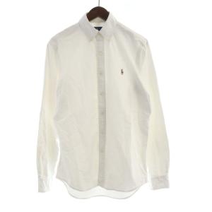 CLASSIC FIT ボタンダウンシャツ カジュアル ロゴ 刺繍 長袖 S 白 ホワイト /RO