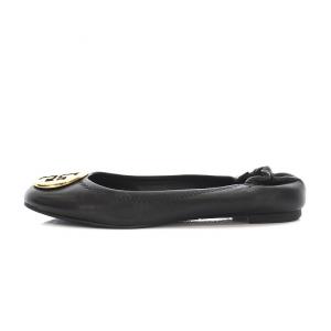 TORY BURCH フラット パンプス バレエシューズ ロゴ 6.5 黒 /YM