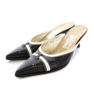 ミュール サンダル ポインテッドトゥ 6 黒 /YM D