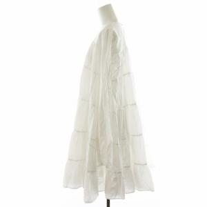 Merlette SOLIMAN DRESS ワンピース ひざ丈 長袖 ティアード コットン XS 白 ホワイト /AN38