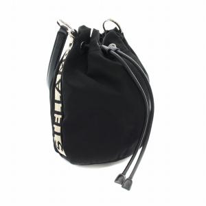 STELLA McCARTNEY バケットナイロンハンドバッグ ロゴテープ 黒 ブラック 700128 W8729 /YT D