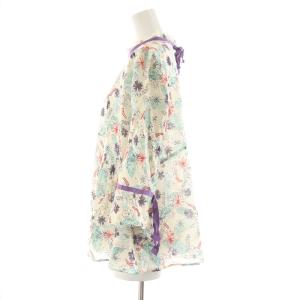 JOCOMOMOLA シアーシャツ ブラウス 花柄 七分袖 リボン 42 アイボリー GJBGM-71158 /NQ