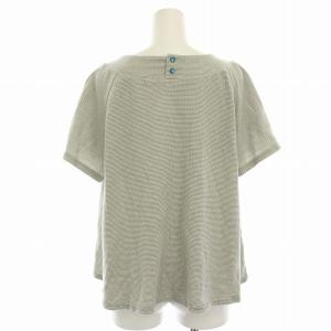 JOCOMOMOLA フラワーモチーフワッフルＴシャツ カットソー 半袖 花刺繍 40 グレー 白 ホワイト GJKGP-34150