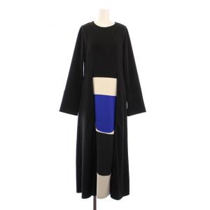 5th Anniversary グラフィック フレアワンピース マキシ ロング 長袖 クルーネック ストレッチ