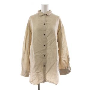 シャツ ブラウス 長袖 麻 リネン100% ベージュ 17050500412110 /NQ