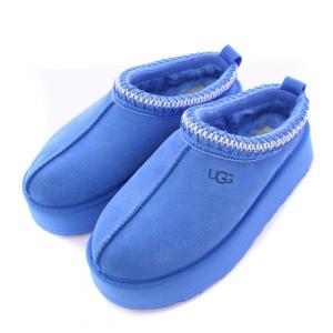 W TAZZ スリッポン 厚底 プラットフォーム ムートン スエード US6 23cm 青 ブルー 1122553-BGSK-06