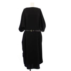 22AW ベルト付き2wayワンピース ロング 半袖 ブラック 22040560300930 /KH
