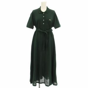 ポロワンピース FE571LJ ロング 半袖 ポロシャツ ワンピース 36 緑 グリーン /G