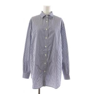 シャツ ブラウス 長袖 ストライプ ホワイト ブルー 18-050-560-0132-3-0 /NQ