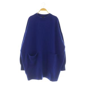 24AW クルーネック ワイドチュニック プルオーバー ニット セーター 長袖 ブルー /MY OS