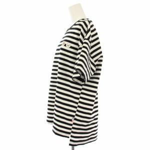 PAUL&JOE 天竺ボーダーTシャツ カットソー 半袖 ボーダー ワッペン M 黒 白 PJR116-51226 /TK