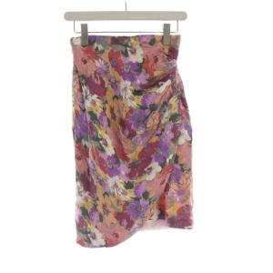 PRET-A-PORTER タイトスカート ひざ丈 花柄 M マルチカラー 2600KP01 /RO