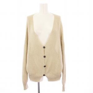 25SS ペーパーヤーンVネックカーディガン ニット 長袖 ベージュ 25080200551010 /TK