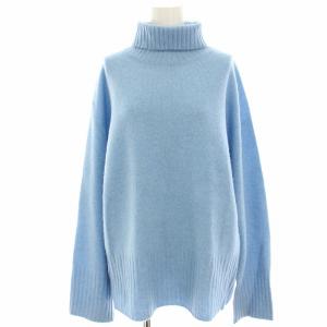 24AW ウールカシミヤタートルネックプルオーバー ニット セーター 長袖 水色 ライトブルー 24080200902040