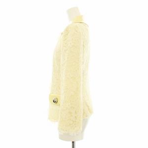 DOLCE&GABBANA ステンカラージャケット 総レース エナメル衿 36 クリーム色 F275QT /KU