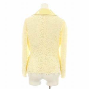 DOLCE&GABBANA ステンカラージャケット 総レース エナメル衿 36 クリーム色 F275QT /KU