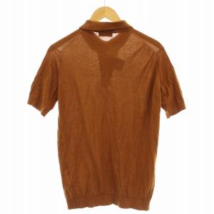 JOHN SMEDLEY ポロシャツ 半袖 ニット コットン M 茶 ブラウン /G