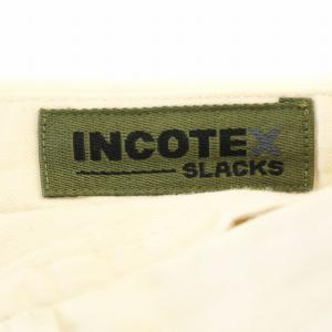 INCOTEX コットンパンツ タック パンツ スラックス 30 白 ホワイト /G