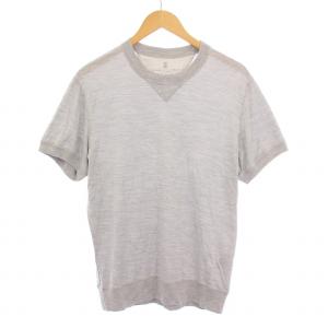 Tシャツ 半袖 クルーネック ストレッチ 無地 シルク S グレー /BB