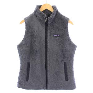 Los Gatos Vest ロスガトスベスト フリース スタンドカラー ジップアップ ロゴ L 紺 ネイビー