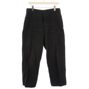 スビンコットンバックサテンベイカーパンツ スラックス ボタンフライ 5 黒 ブラック PTLM-109M