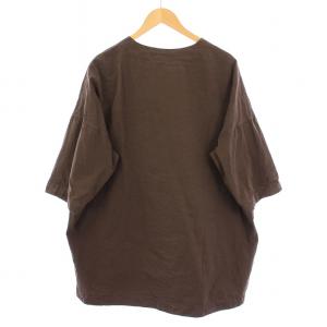 CASEY CASEY P3 TOP シャツ ヘンリーネック ハーフスリーブ 五分袖 ハーフボタン プルオーバー 無地 M 茶