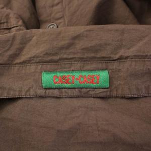 CASEY CASEY P3 TOP シャツ ヘンリーネック ハーフスリーブ 五分袖 ハーフボタン プルオーバー 無地 M 茶