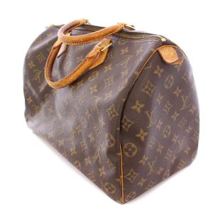 LOUIS VUITTON モノグラム スピーディ35 ボストンバッグ カデナ ブラウン