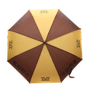 雨傘 折り畳み傘 ワンタッチ ロゴ 総柄 ブラウン ベージュ /YM