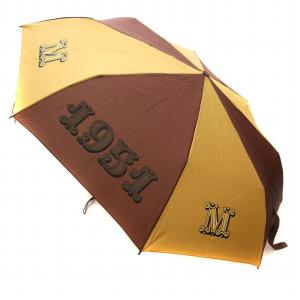 Max Mara 雨傘 折り畳み傘 ワンタッチ ロゴ 総柄 ブラウン ベージュ /YM