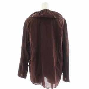 MARGARET HOWELL 21SS シャツ ブラウス 長袖 フリルカラー コットン 1 茶 ブラウン 578-1253002 /AN38
