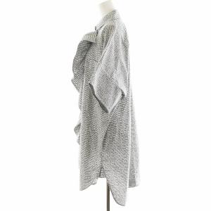 Max Mara シャツワンピース 総柄 半袖 ひざ丈 36 白 ホワイト 黒 ブラック 122126926 /AN21