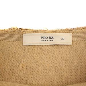 PRADA フレアスカート ひざ丈 シルク ウール 38 茶 /BM