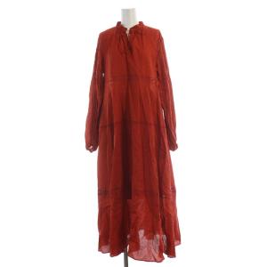 22SS 切り替えレースワンピース マキシ ロング ペチコート 36 赤 レッド 22-040-900-6020-2-0