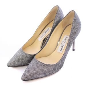 パンプス ポインテッドトゥ ハイヒール グリッター ラメ 35.5 シルバーカラー /BB
