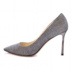 JIMMY CHOO パンプス ポインテッドトゥ ハイヒール グリッター ラメ 35.5 シルバーカラー /BB