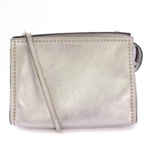 ELLIS WITH STUDS エリスウィズスタッズ ショルダーバッグ レザー ロゴ シルバーカラー